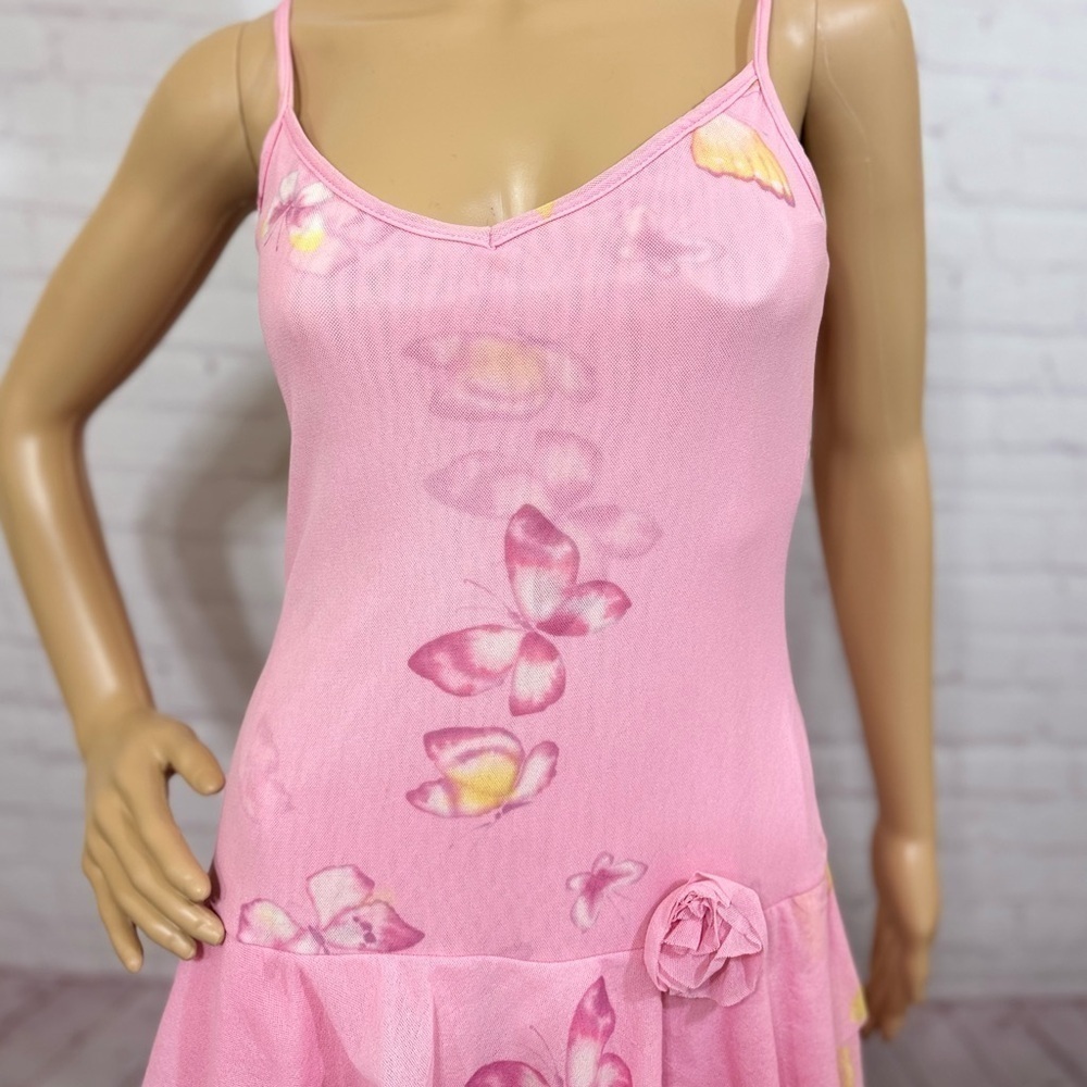 ARDEN B Spaghetti strap dress tiered mesh butterfly prints Small nwt Y2K Vintage - Picture 15 of 16